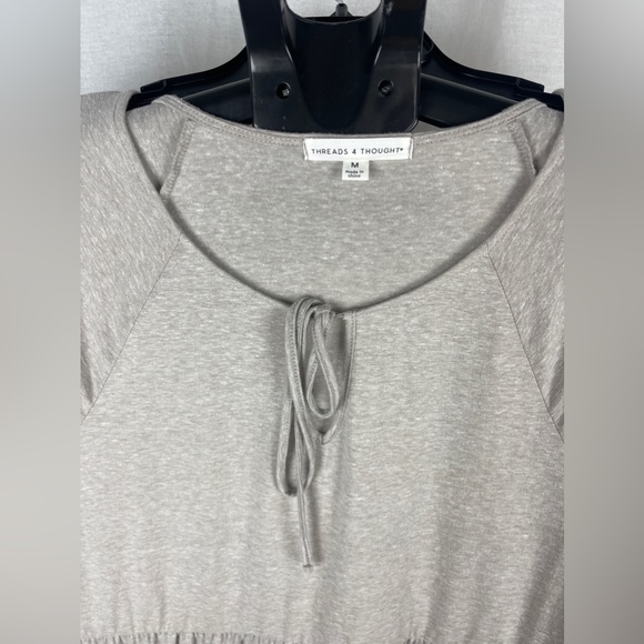 Threads 4 Thought Tan Brigitte Tie Neck Dress Size Medium NWT - Picture 6 of 13